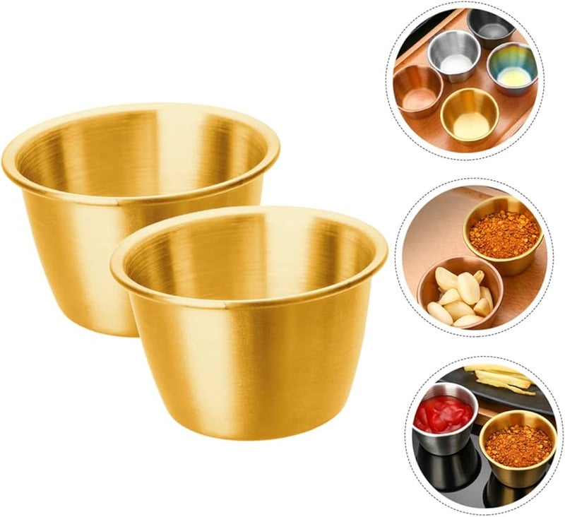 Cabilock 3 Pack Stainless Steel Dipping Bowls For Condiments Sauce Ketchup Cups Easy Clean - Image 3